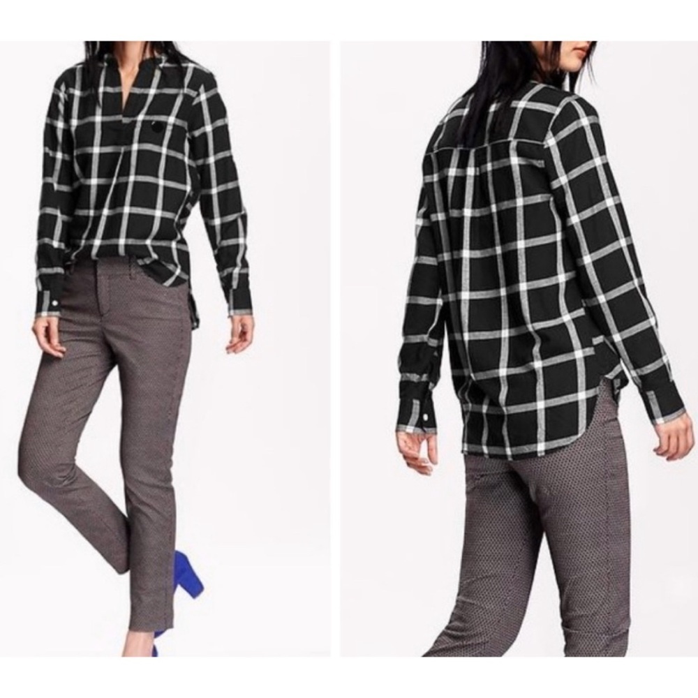 Old Navy Classic Plaid Long Sleeve Flannel Tunic